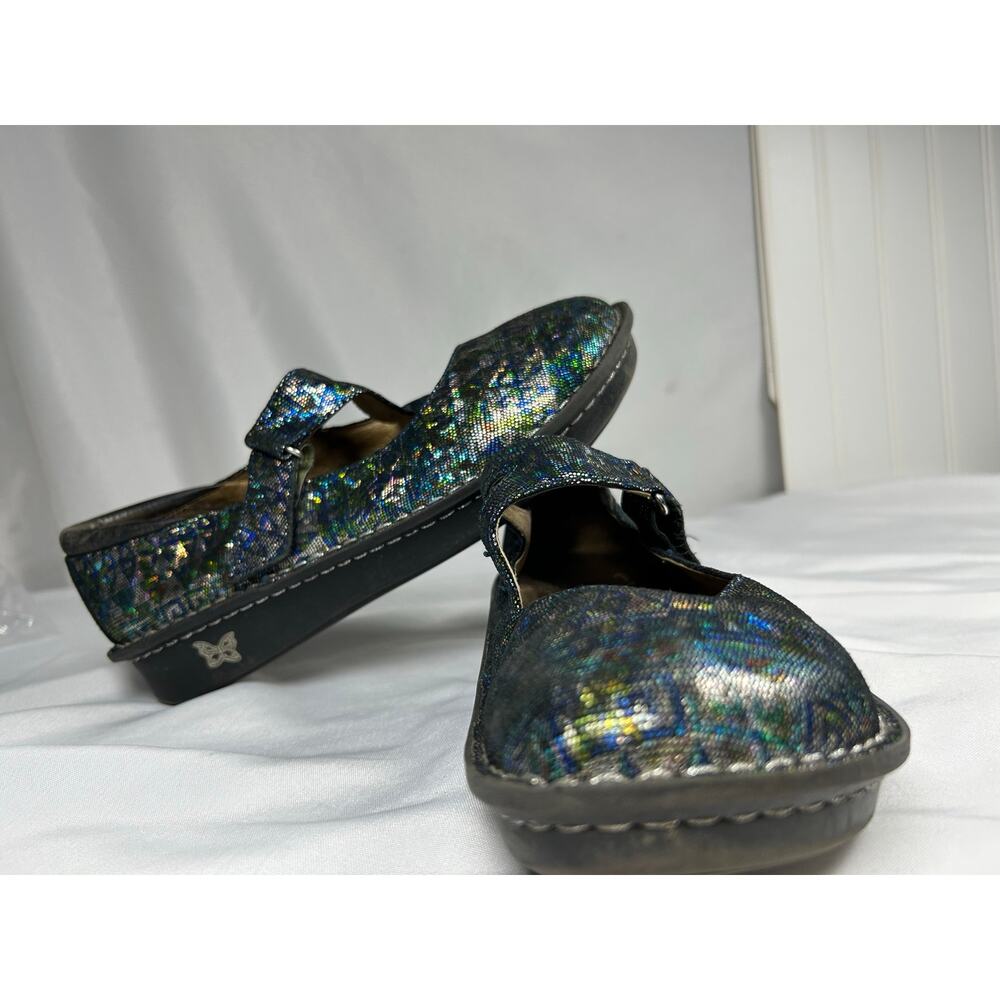 Alegria Jil-321 Multicolor Iridescent Leather Mary Jane  39 nurses doctors shoes